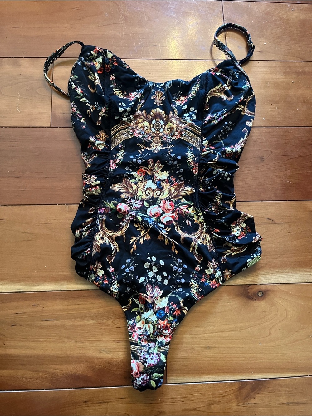 Camilla Black Floral Baroque One-Piece Swimsuit